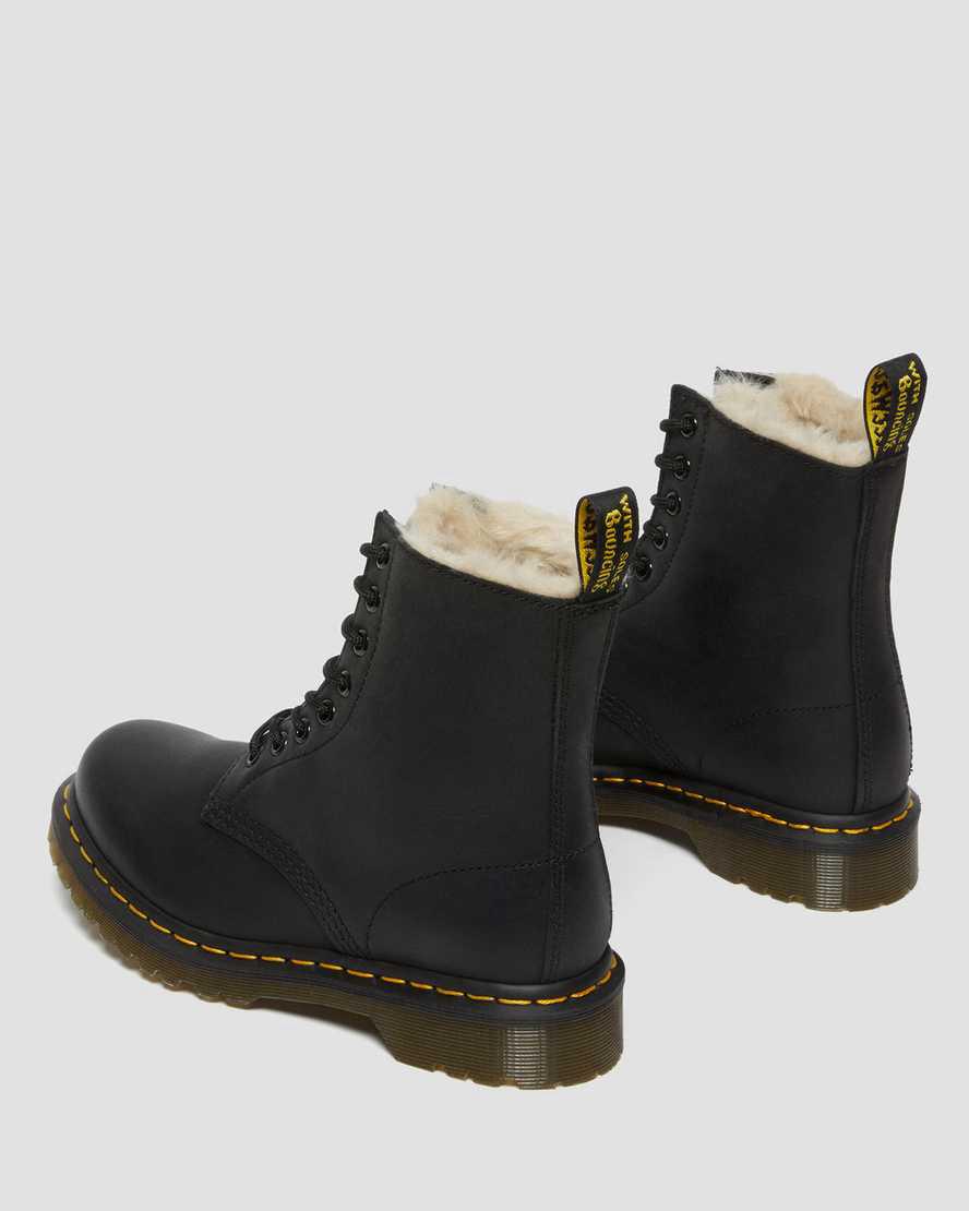 Dr Martens 1460 Faux Fur Lined Lace Up Naisten Talvisaappaat Mustat  Suomi |  2406QASXG