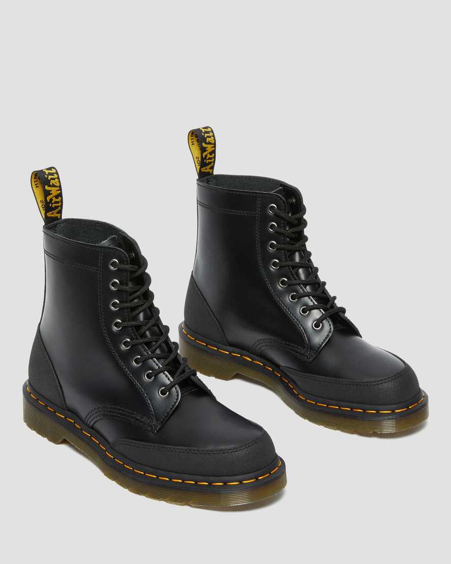 Dr Martens 1460 Guard Panel Leather Lace Up Miesten Nilkkurit Black/Dual Original  Suomi |  8163WSNYT