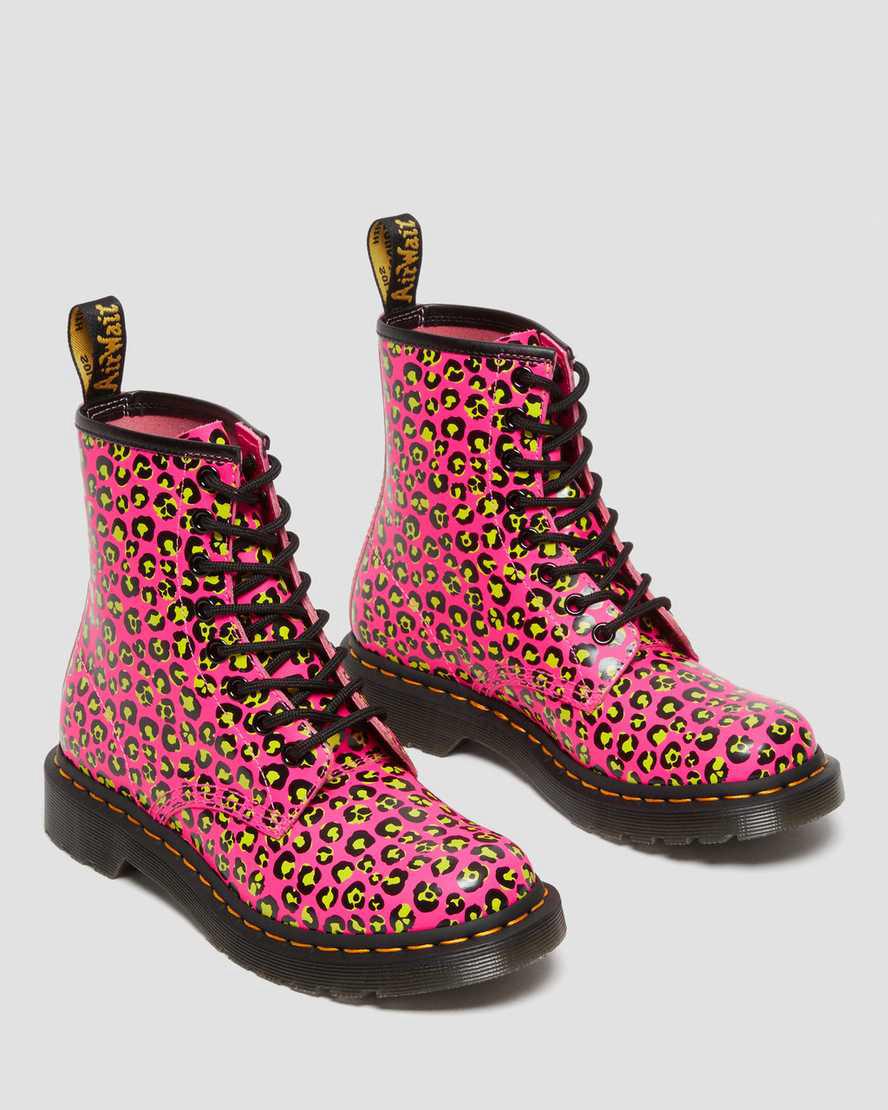 Dr Martens 1460 Leopard Smooth Leather Lace Up Naisten Nilkkurit Pinkki  Suomi |  9876SGFUZ