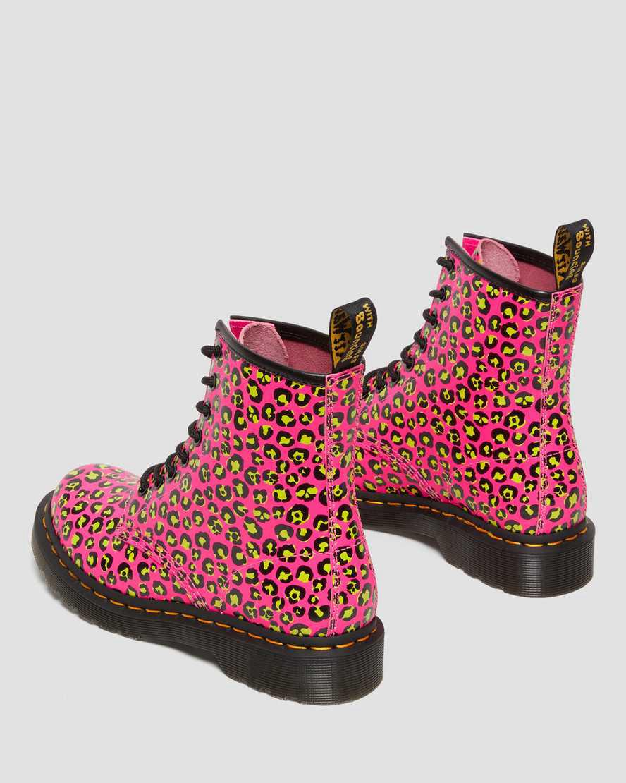 Dr Martens 1460 Leopard Smooth Leather Lace Up Naisten Nilkkurit Pinkki  Suomi |  9876SGFUZ