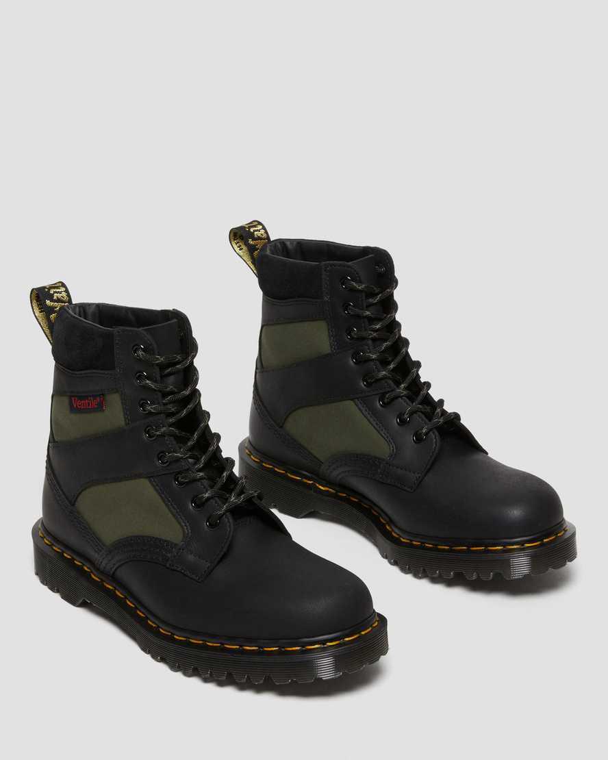 Dr Martens 1460 Made in England Padded Panel Lace Up Miesten Nilkkurit Black/Olive Dockyard / Ventile / Eh  Suomi |  1852DGARS