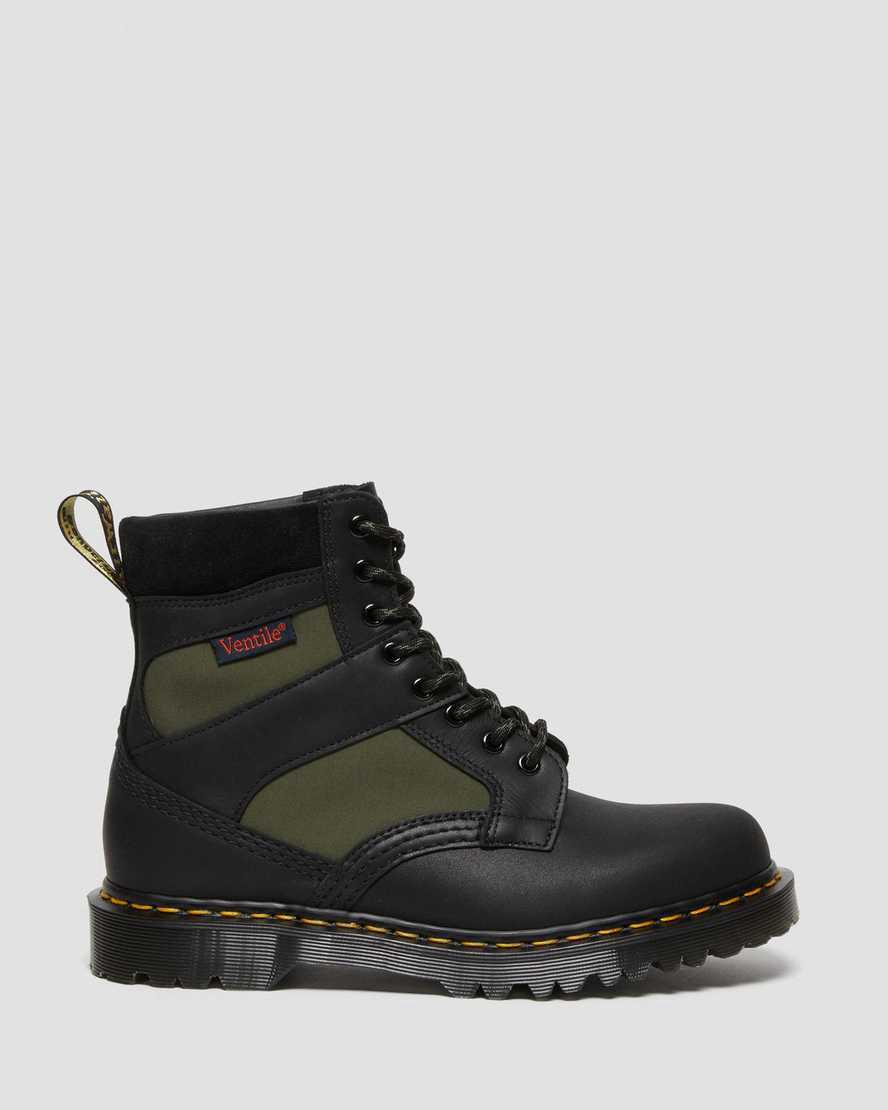 Dr Martens 1460 Made in England Padded Panel Lace Up Miesten Nilkkurit Black/Olive Dockyard / Ventile / Eh  Suomi |  1852DGARS