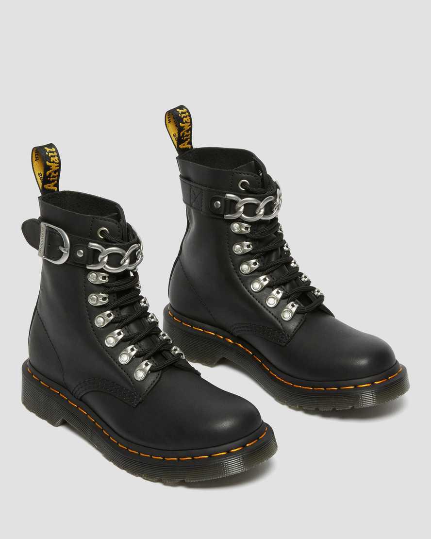 Dr Martens 1460 Pascal Chain Leather Naisten Nauhasaappaat Mustat  Suomi |  1470VABFX