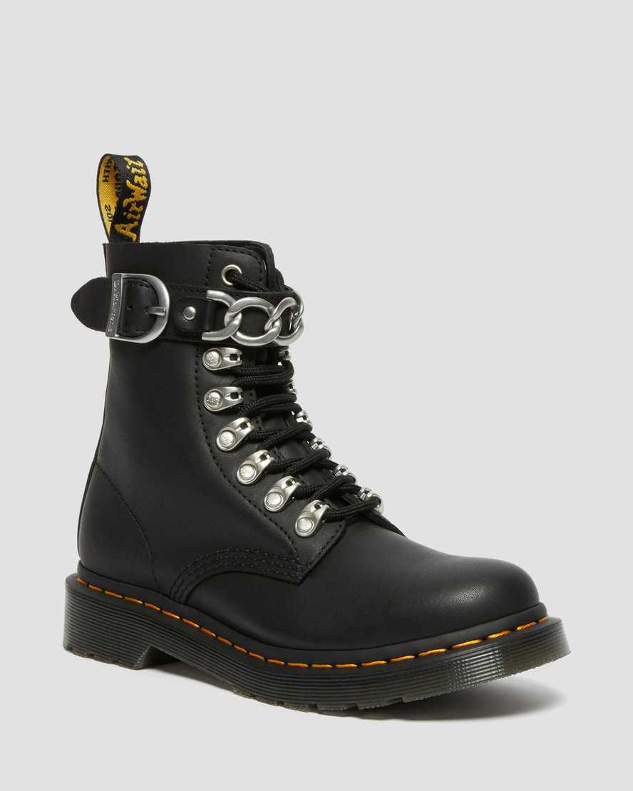 Dr Martens 1460 Pascal Chain Leather Naisten Nauhasaappaat Mustat  Suomi |  1470VABFX