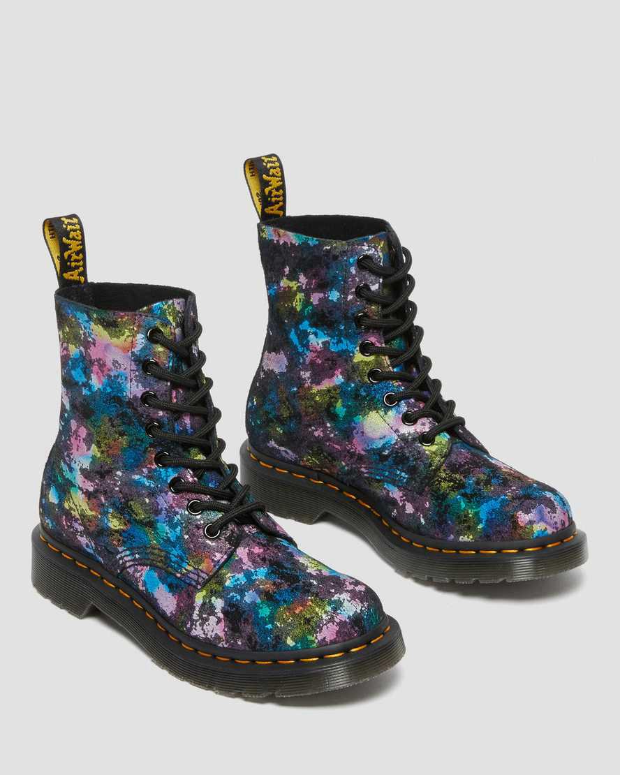 Dr Martens 1460 Pascal Confetti Suede Naisten Nauhasaappaat Mustat  Suomi |  4287QEFMO