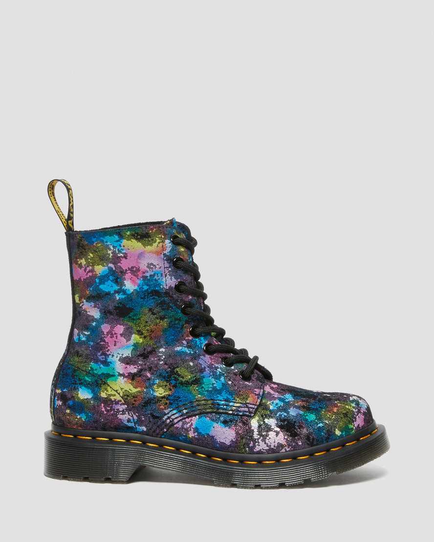 Dr Martens 1460 Pascal Confetti Suede Naisten Nauhasaappaat Mustat  Suomi |  4287QEFMO