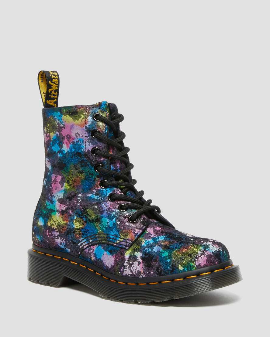 Dr Martens 1460 Pascal Confetti Suede Naisten Nauhasaappaat Mustat  Suomi |  4287QEFMO