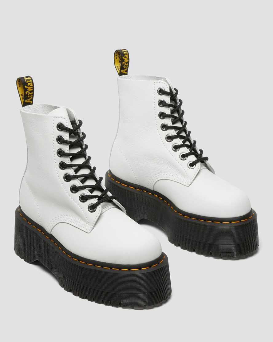 Dr Martens 1460 Pascal Max Leather Naisten Platform Saappaat Valkoinen  Suomi |  1073WAXEI