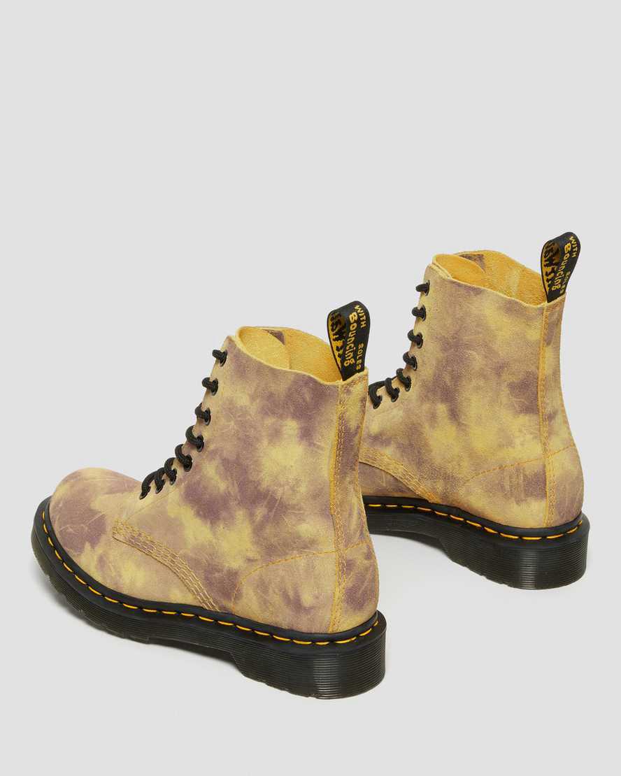 Dr Martens 1460 Pascal Tie Dye Leather Naisten Nauhasaappaat Keltainen  Suomi |  3026WINUK