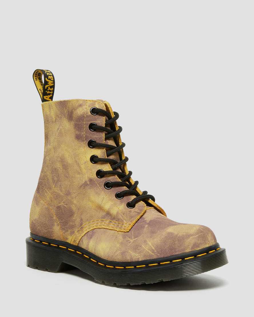 Dr Martens 1460 Pascal Tie Dye Leather Naisten Nauhasaappaat Keltainen  Suomi |  3026WINUK