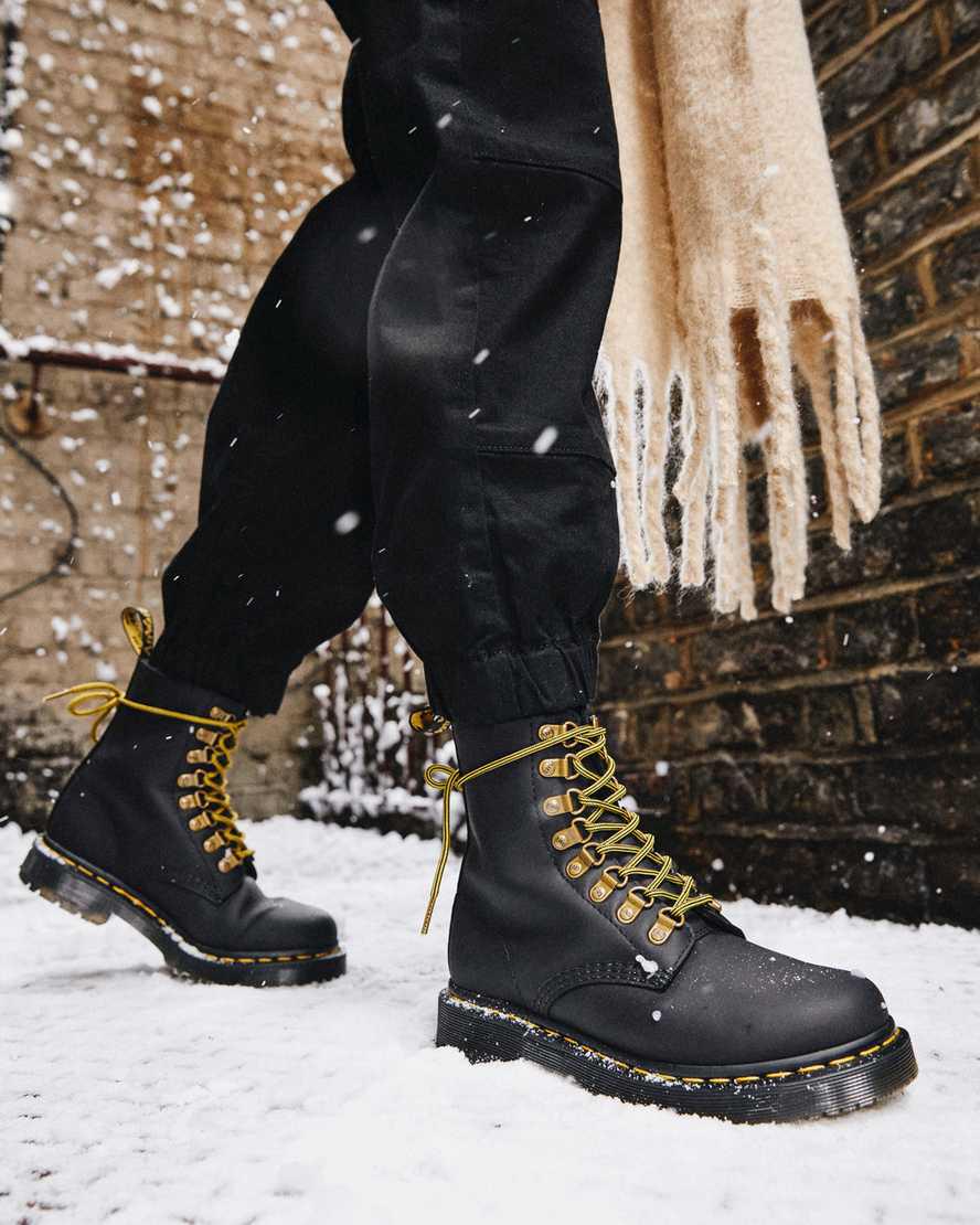 Dr Martens 1460 Pascal Wintergrip Leather Lace Up Naisten Talvisaappaat Mustat  Suomi |  0594DKGFX