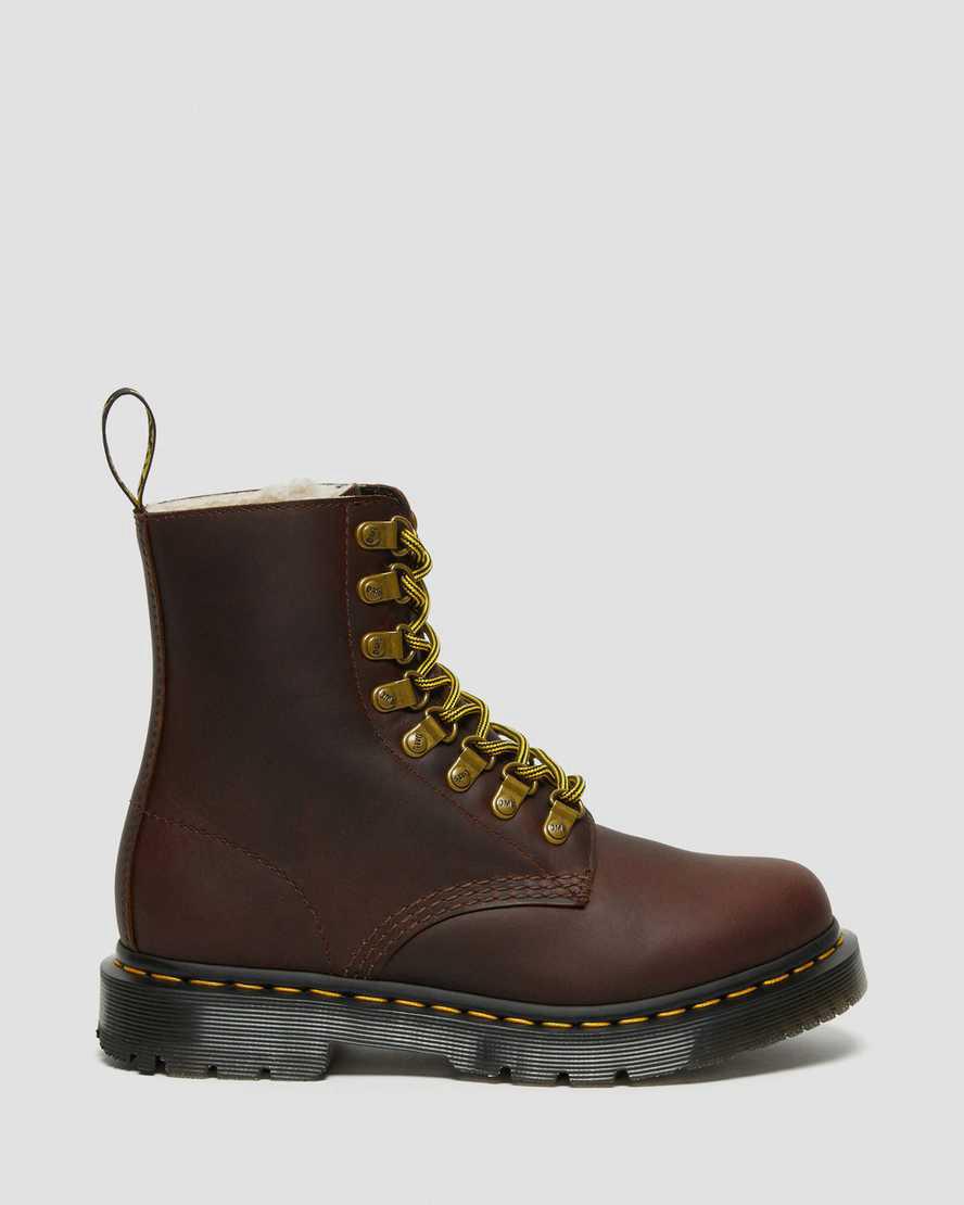 Dr Martens 1460 Pascal Wintergrip Leather Lace Up Naisten Talvisaappaat Ruskea  Suomi |  6098OEKFZ