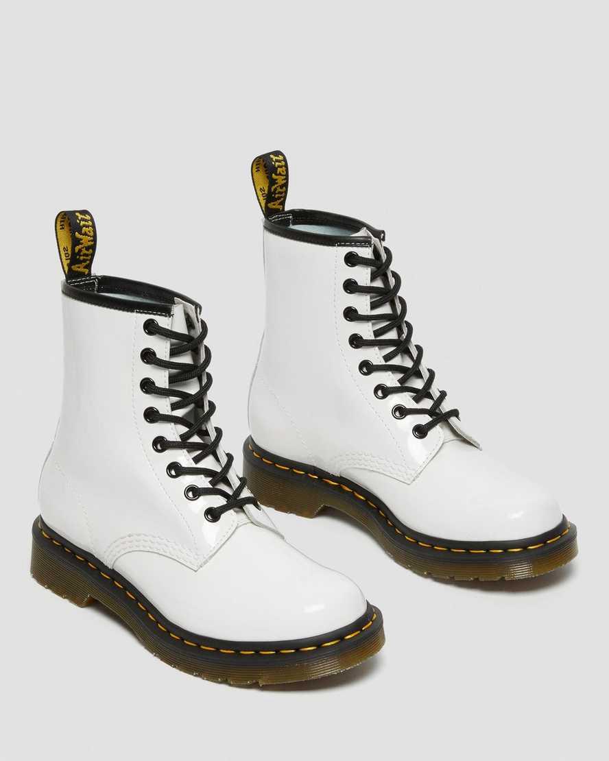 Dr Martens 1460 Patent Leather Naisten Nauhasaappaat Valkoinen  Suomi |  7145NJIZW