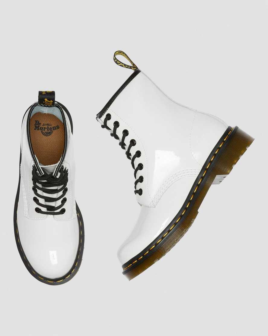 Dr Martens 1460 Patent Leather Naisten Nauhasaappaat Valkoinen  Suomi |  7145NJIZW