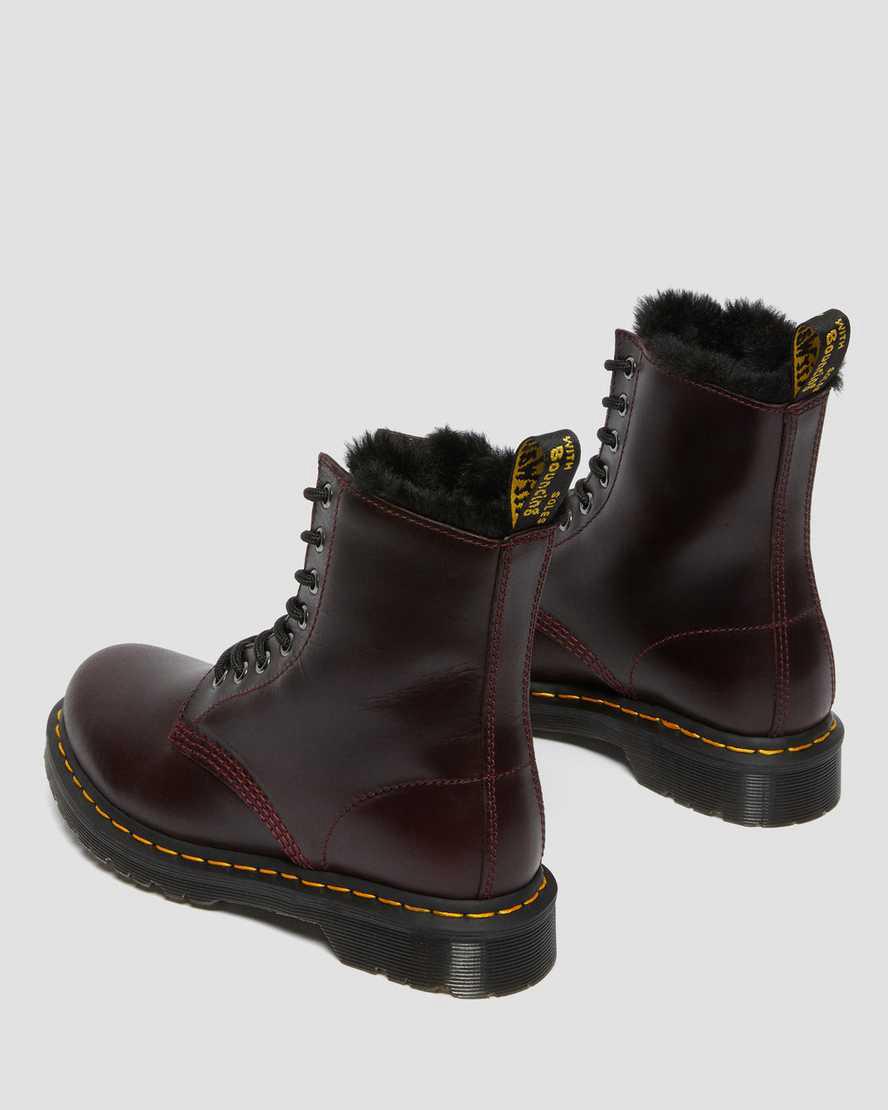 Dr Martens 1460 Serena Faux Fur Lined Lace Up Naisten Talvisaappaat Viininpunainen  Suomi |  5187BHEYX