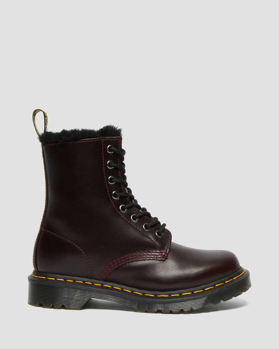 Dr Martens 1460 Serena Faux Fur Lined Lace Up Naisten Talvisaappaat Viininpunainen  Suomi |  5187BHEYX