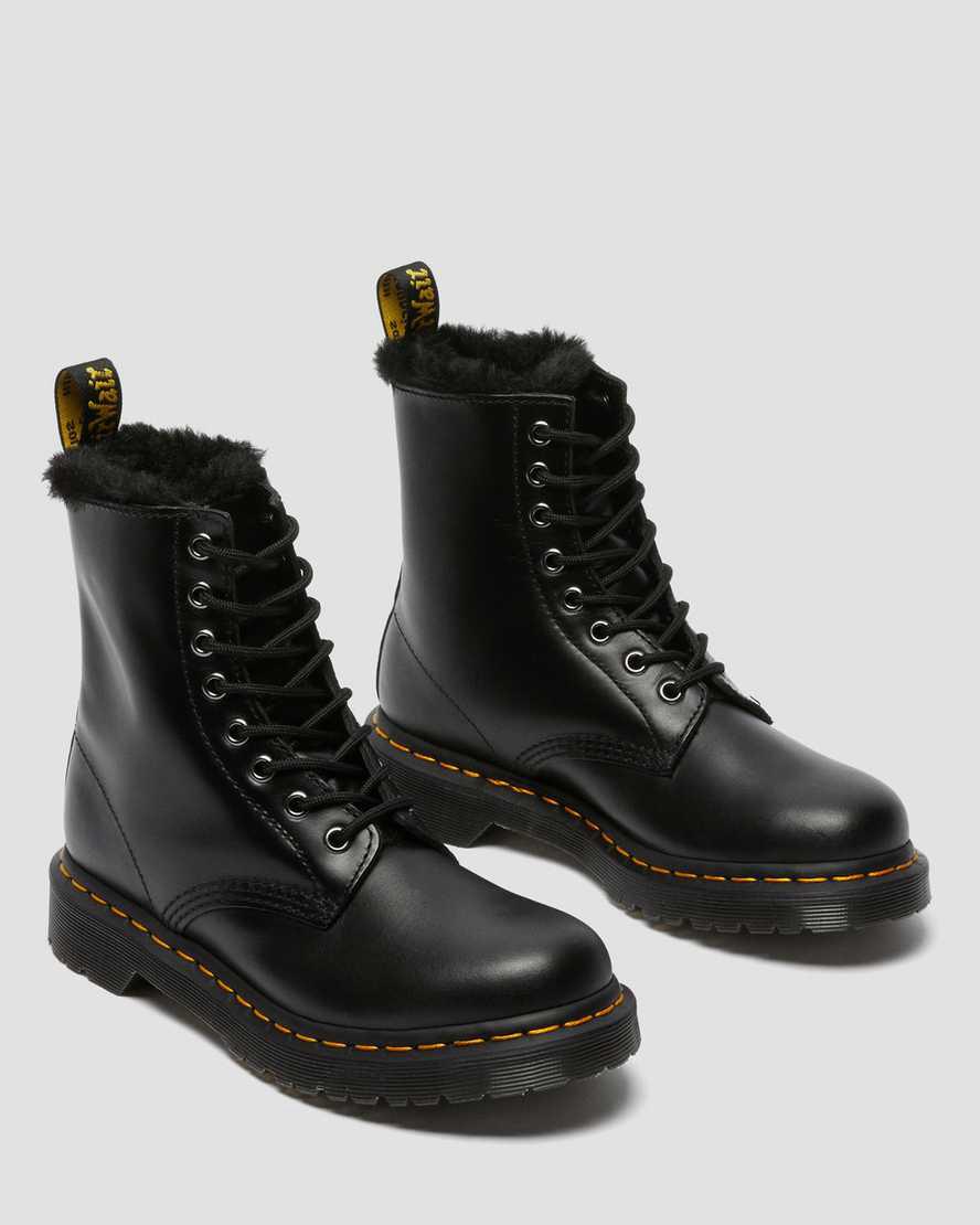 Dr Martens 1460 Serena Faux Fur Lined Lace Up Naisten Talvisaappaat Tummanharmaat  Suomi |  5641QNWSR