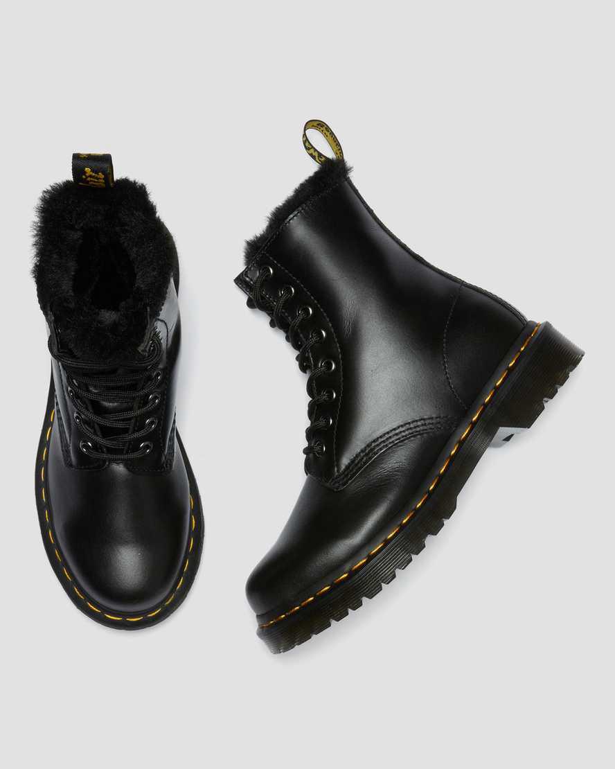 Dr Martens 1460 Serena Faux Fur Lined Lace Up Naisten Talvisaappaat Tummanharmaat  Suomi |  5641QNWSR