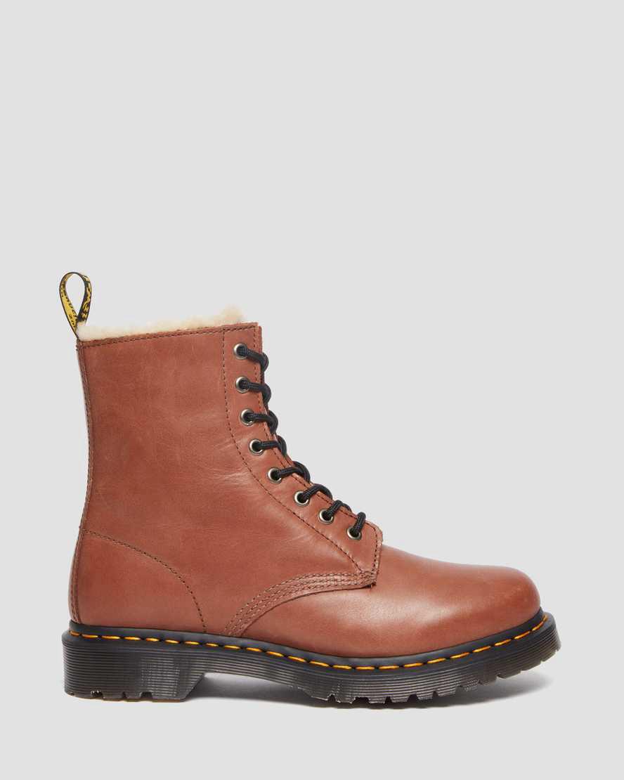 Dr Martens 1460 Serena Faux Fur-Lined Leather Naisten Talvisaappaat Ruskea  Suomi |  9502VRASQ