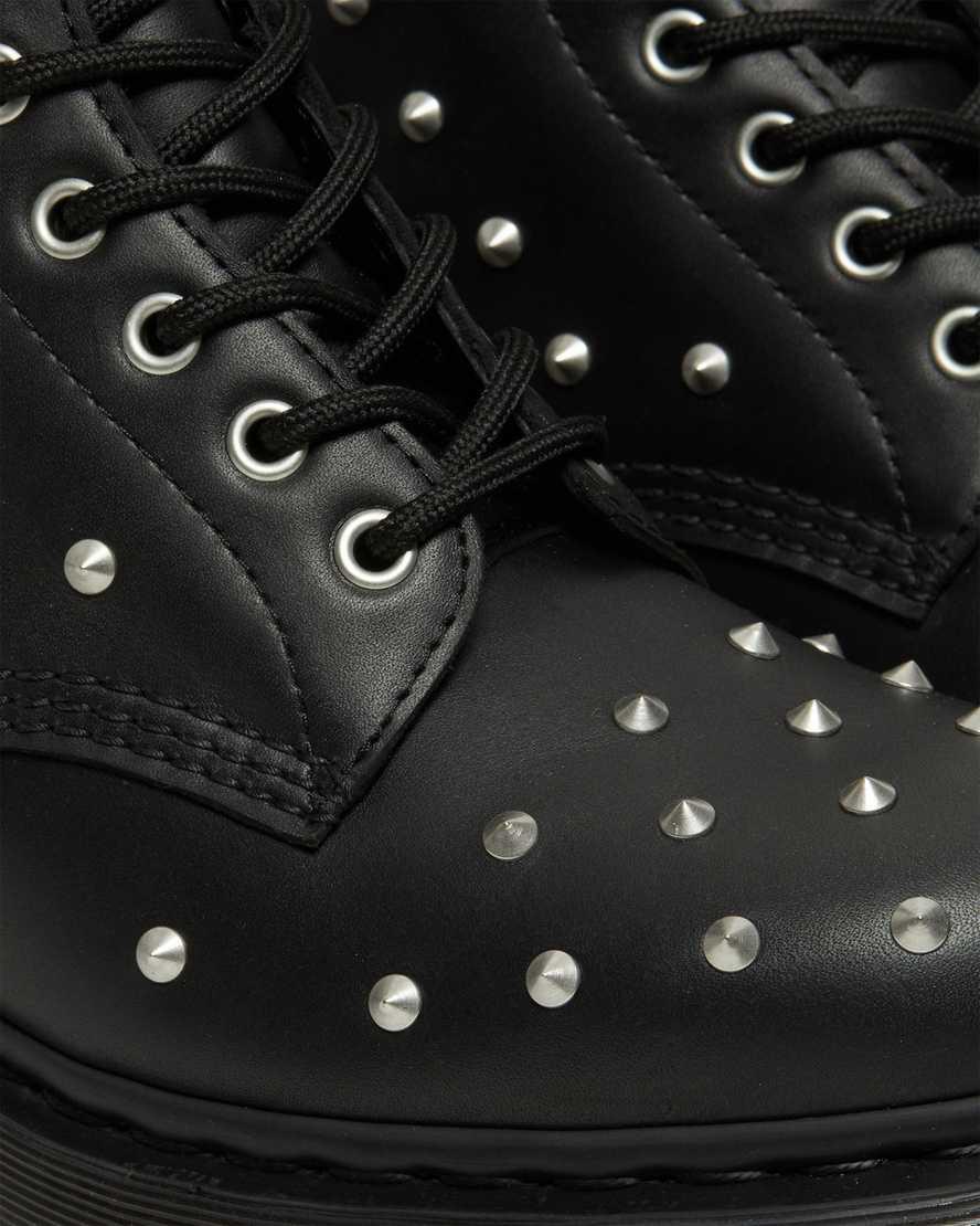 Dr Martens 1460 Stud Wanama Leather Lace Up Naisten Nilkkurit Mustat  Suomi |  0937VXHMY