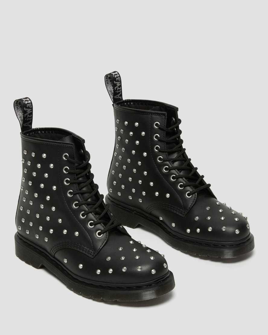 Dr Martens 1460 Stud Wanama Leather Lace Up Naisten Nilkkurit Mustat  Suomi |  0937VXHMY