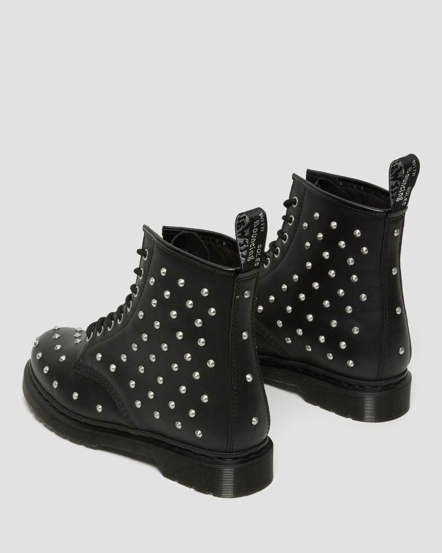 Dr Martens 1460 Stud Wanama Leather Lace Up Naisten Nilkkurit Mustat  Suomi |  0937VXHMY