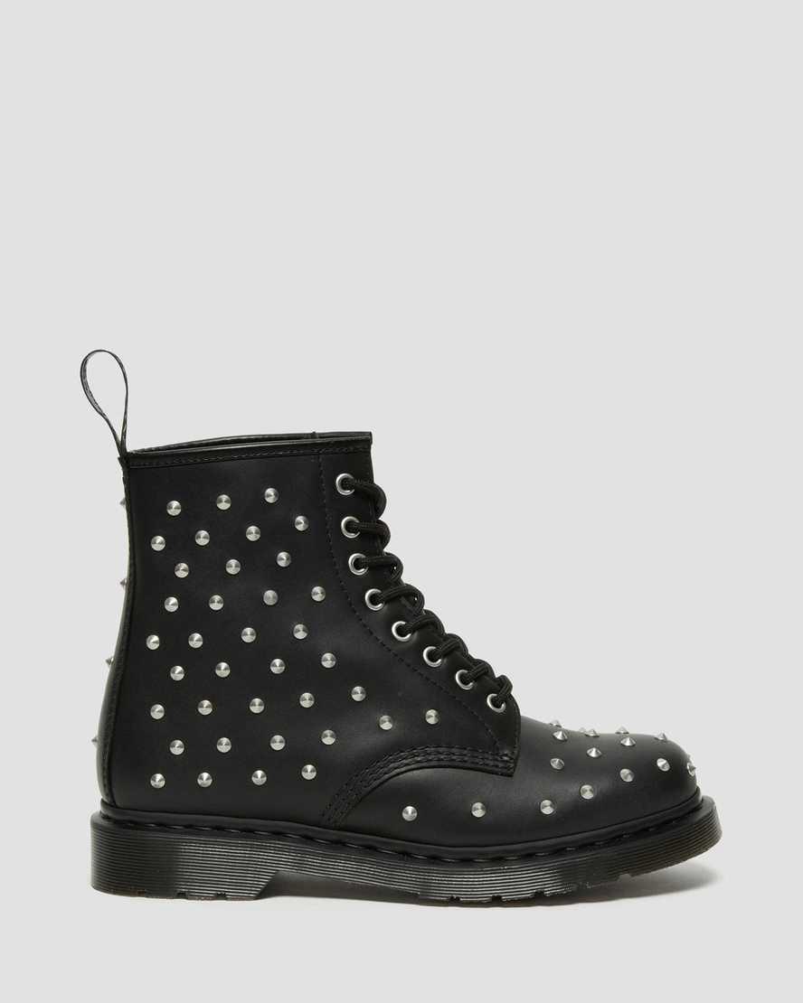 Dr Martens 1460 Stud Wanama Leather Lace Up Naisten Nilkkurit Mustat  Suomi |  0937VXHMY