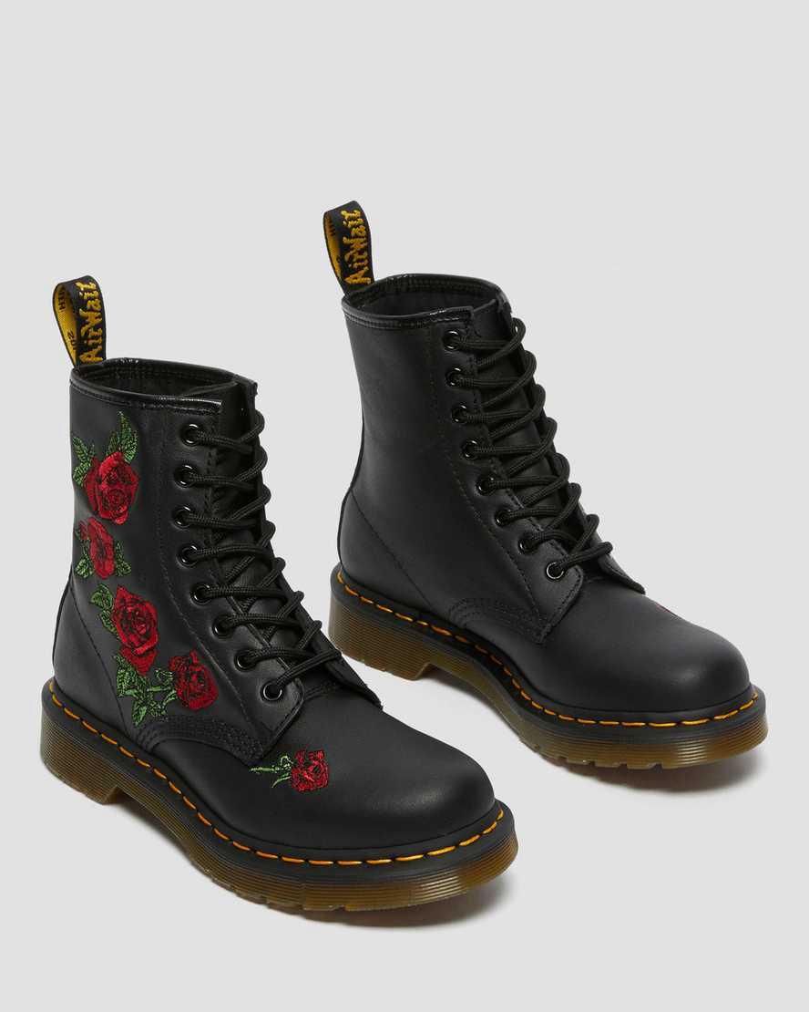 Dr Martens 1460 Vonda Floral Leather Lace Up Naisten Nilkkurit Mustat  Suomi |  2950CRSAB