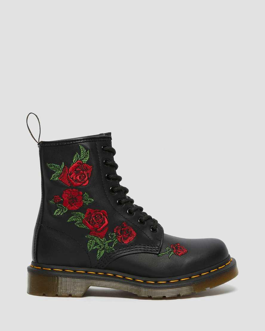 Dr Martens 1460 Vonda Floral Leather Lace Up Naisten Nilkkurit Mustat  Suomi |  2950CRSAB