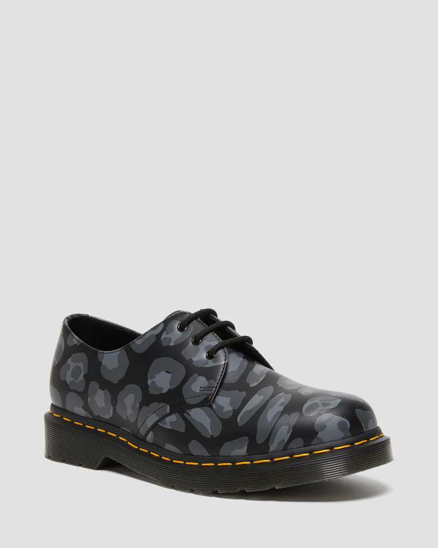 Dr Martens 1461 Distorted Leopard Print Naisten Oxford Kengät Mustat  Suomi |  2738LRPZV