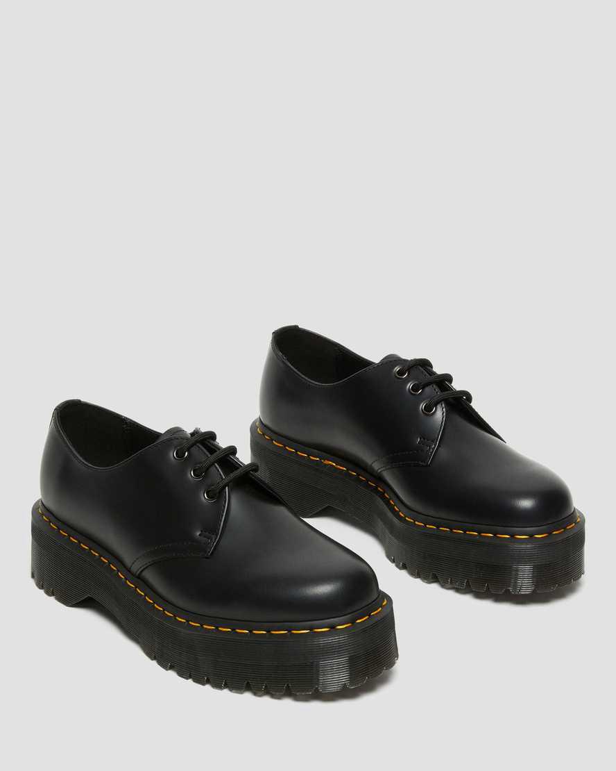 Dr Martens 1461 Smooth Leather Naisten Platform Kengät Mustat  Suomi |  3012WMSCY