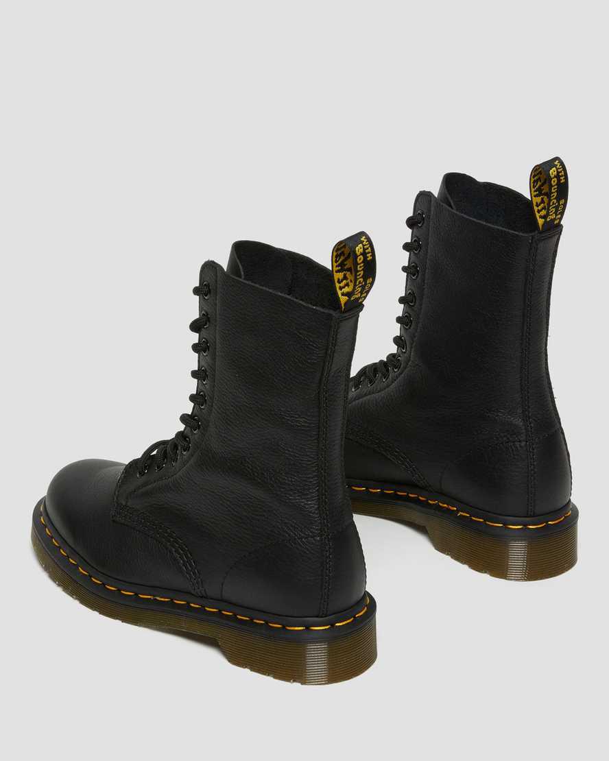 Dr Martens 1490 Virginia Leather Mid Calf Naisten Originals Boots Mustat  Suomi |  9452WQGDN