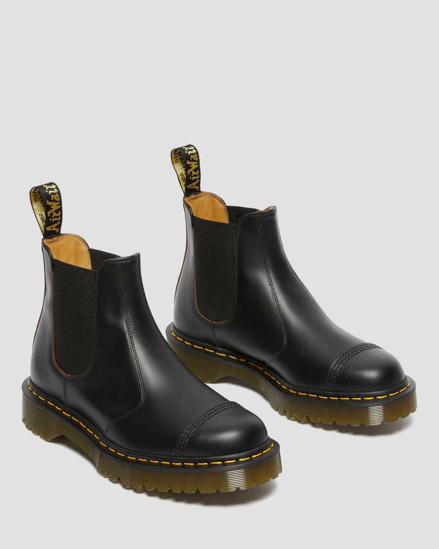 Dr Martens 2976 Bex Made in England Toe Cap Chelsea Miesten Originals Boots Mustat  Suomi |  5381YKSHF