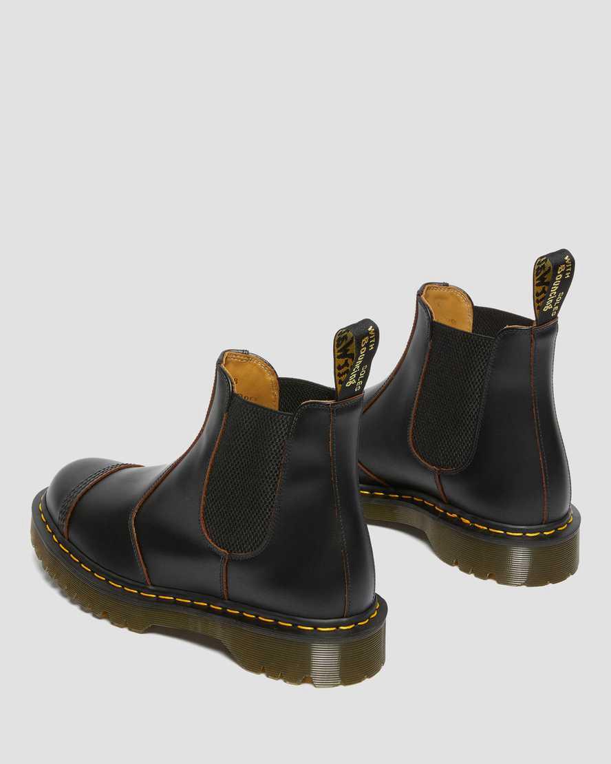 Dr Martens 2976 Bex Made in England Toe Cap Chelsea Miesten Originals Boots Mustat  Suomi |  5381YKSHF