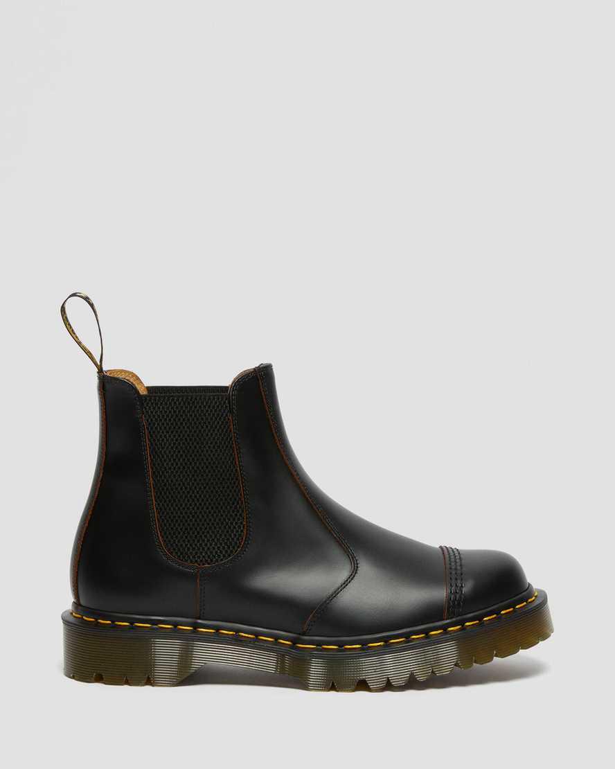 Dr Martens 2976 Bex Made in England Toe Cap Chelsea Miesten Originals Boots Mustat  Suomi |  5381YKSHF