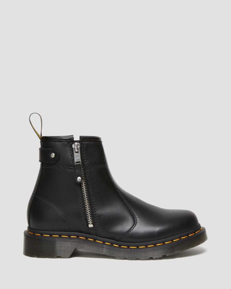 Dr Martens 2976 Double Zip Leather Naisten Chelsea Saappaat Mustat  Suomi |  9574VUCZB