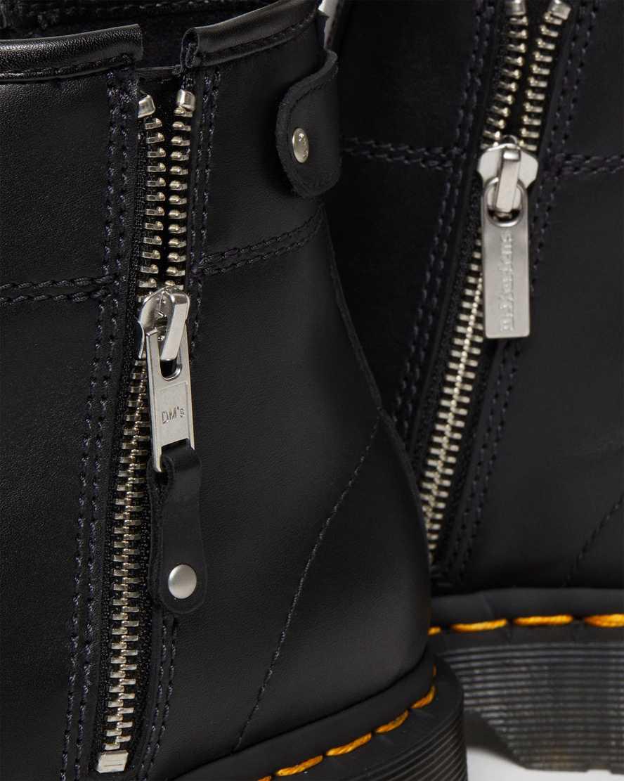 Dr Martens 2976 Double Zip Leather Naisten Chelsea Saappaat Mustat  Suomi |  9574VUCZB