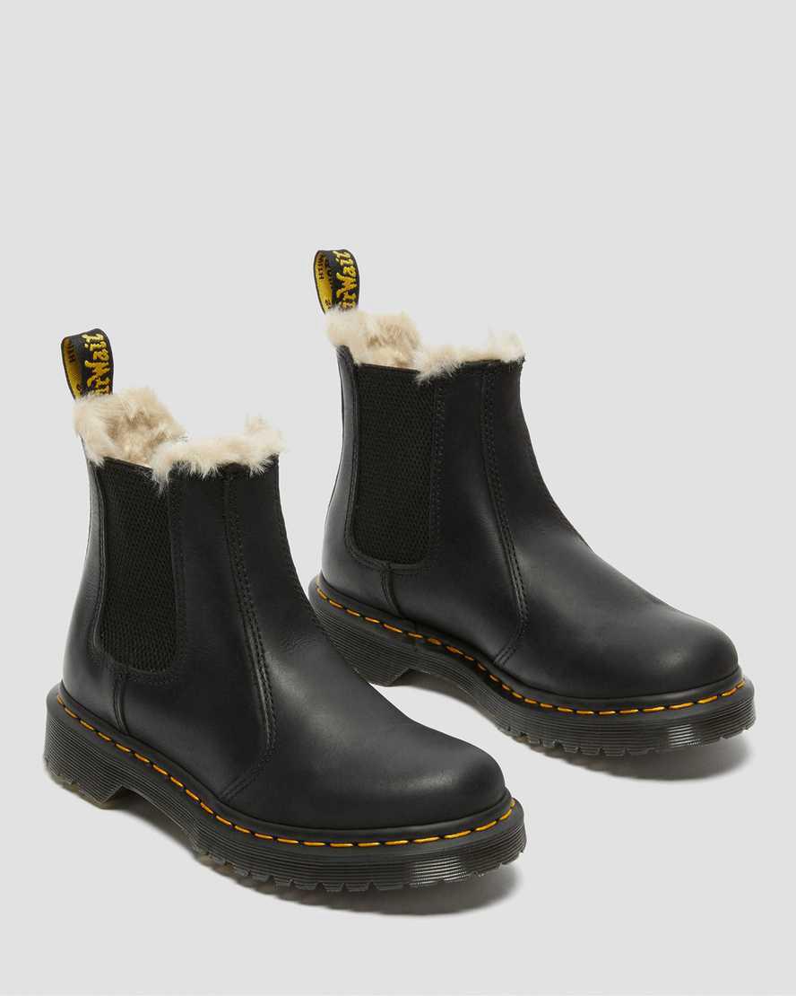 Dr Martens 2976 Faux Fur Lined Chelsea Naisten Talvisaappaat Mustat  Suomi |  8372QFMOC