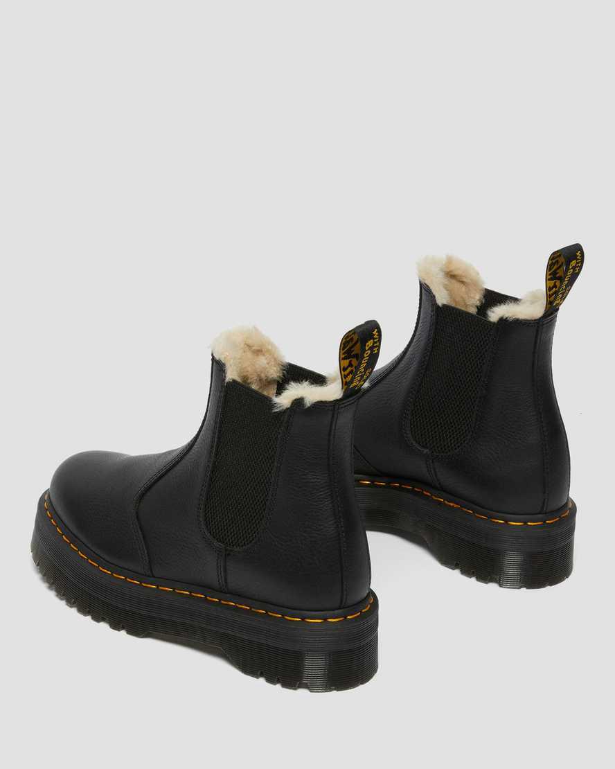 Dr Martens 2976 Faux Fur Lined Platform Miesten Chelsea Saappaat Mustat  Suomi |  1860IEQOM