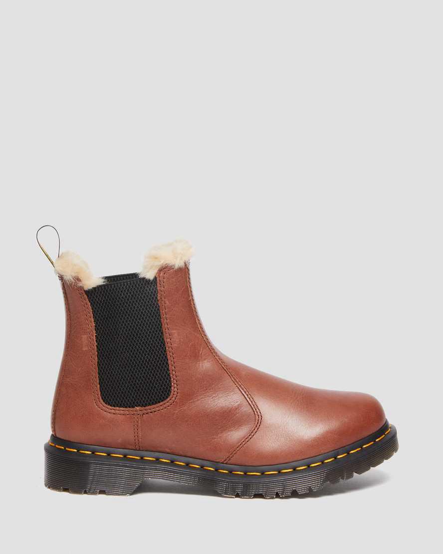 Dr Martens 2976 Leonore Faux Fur-Lined Chelsea Naisten Talvisaappaat Ruskea  Suomi |  1705KBGPT