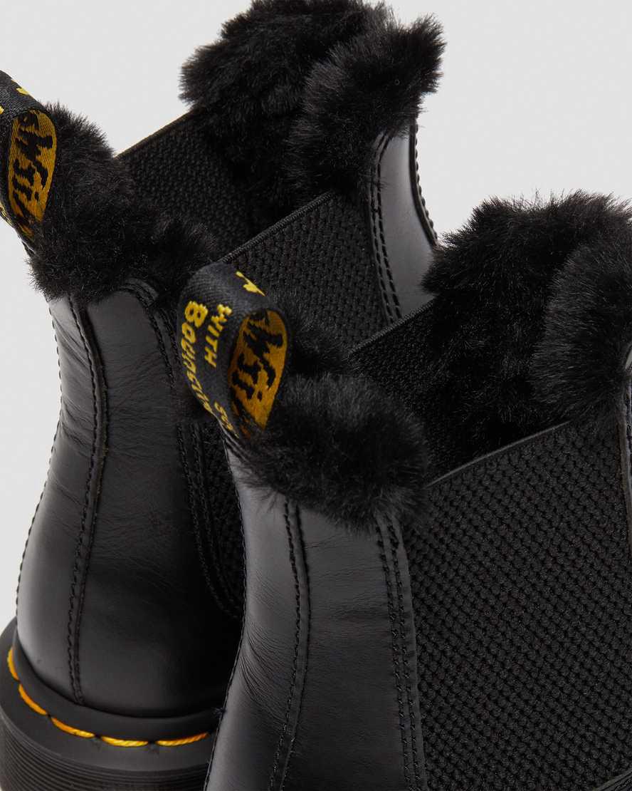 Dr Martens 2976 Leonore Faux Fur Lined Chelsea Naisten Nilkkurit Tummanharmaat  Suomi |  5307MLWAD