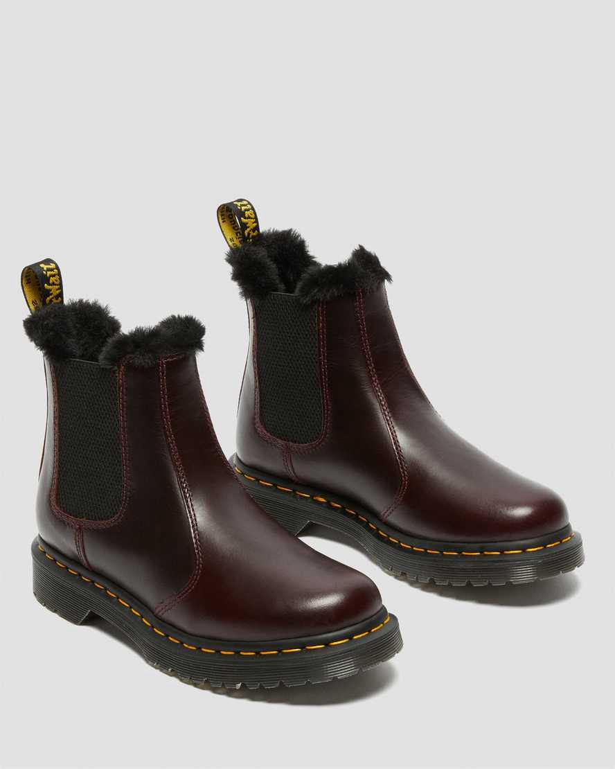 Dr Martens 2976 Leonore Faux Fur Lined Chelsea Naisten Nilkkurit Viininpunainen  Suomi |  7206LUPTO