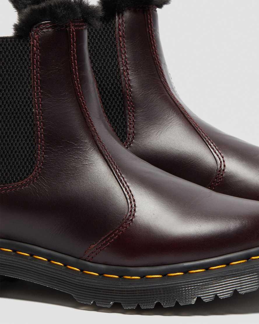 Dr Martens 2976 Leonore Faux Fur Lined Chelsea Naisten Talvisaappaat Viininpunainen  Suomi |  7358NHPAQ