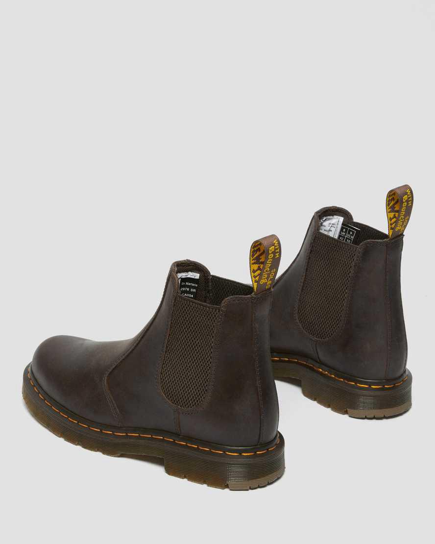 Dr Martens 2976 Slip Resistant Leather Chelsea Naisten Nilkkurit Tummanruskea  Suomi |  3296OJKDL