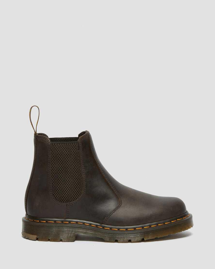 Dr Martens 2976 Slip Resistant Leather Chelsea Naisten Nilkkurit Tummanruskea  Suomi |  3296OJKDL