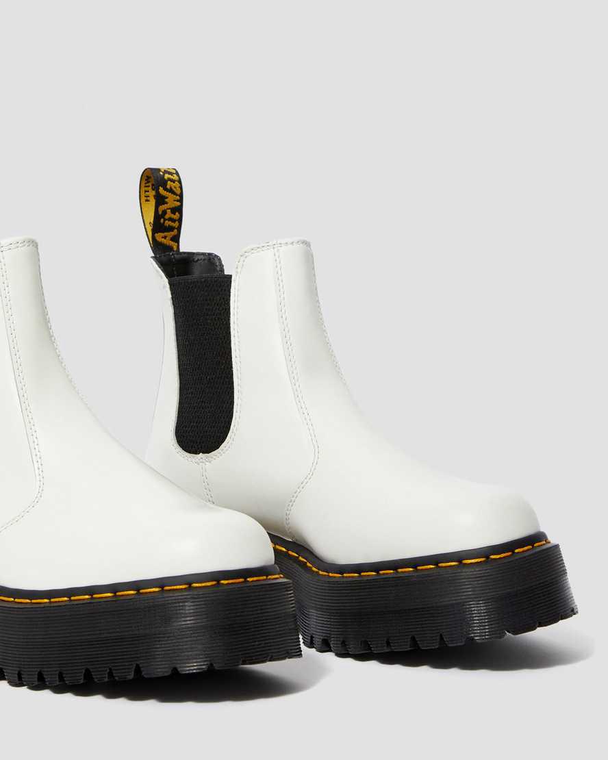 Dr Martens 2976 Smooth Leather Chelsea Naisten Platform Saappaat Valkoinen  Suomi |  5412KQYRV