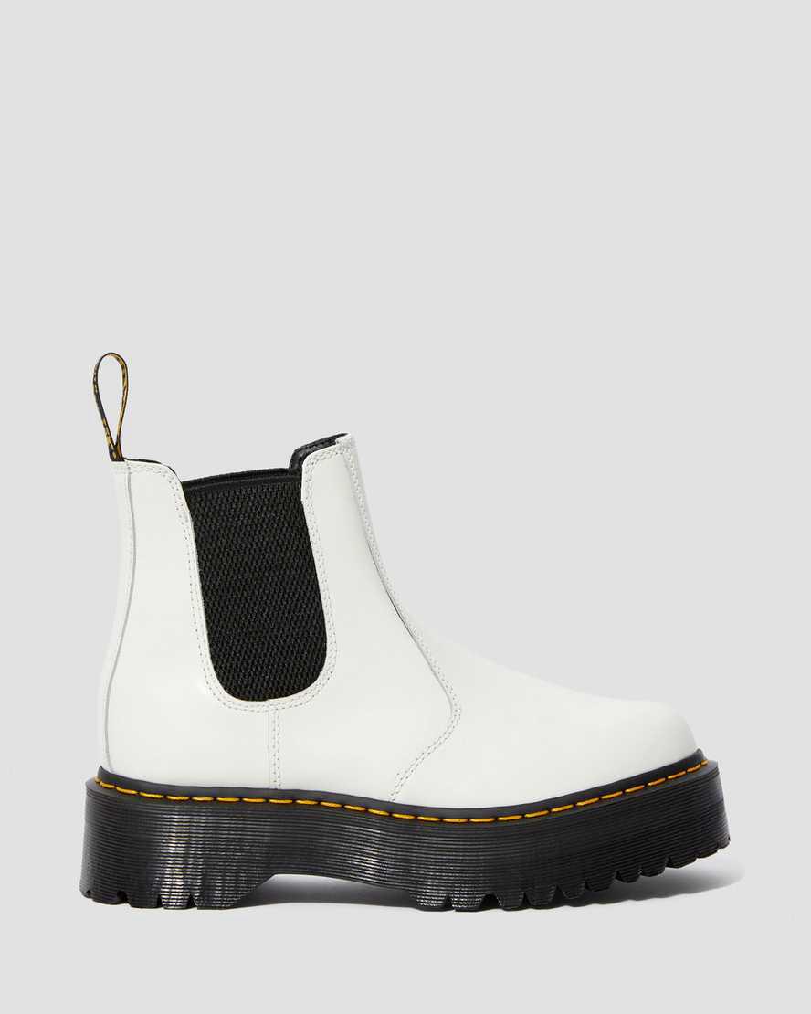 Dr Martens 2976 Smooth Leather Chelsea Naisten Platform Saappaat Valkoinen  Suomi |  5412KQYRV