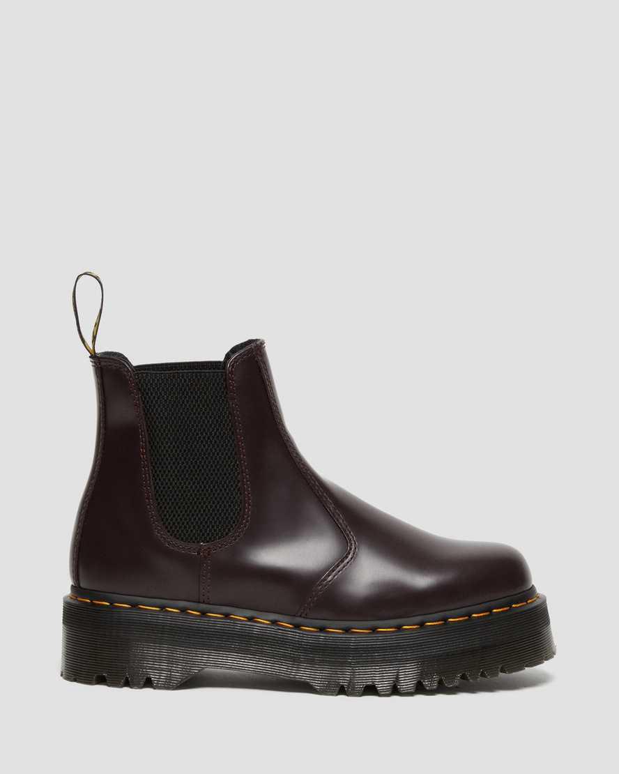 Dr Martens 2976 Smooth Leather Platform Chelsea Miesten Nilkkurit Viininpunainen  Suomi |  2365GFJTR