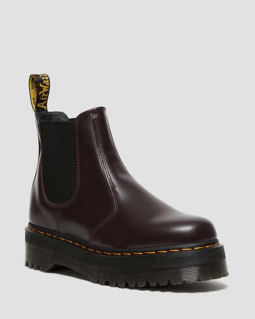 Dr Martens 2976 Smooth Leather Platform Chelsea Miesten Nilkkurit Viininpunainen  Suomi |  2365GFJTR