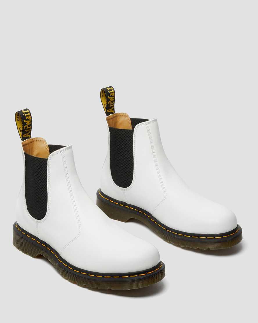 Dr Martens 2976 Yellow Stitch Smooth Leather Chelsea Miesten Nilkkurit Valkoinen  Suomi |  7528JTKPH